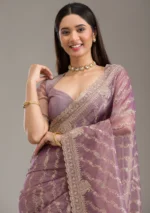 Purple Zariwork Art Silk Saree - Image 3