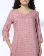 Women Micro Print Straight Kurta - Image 2