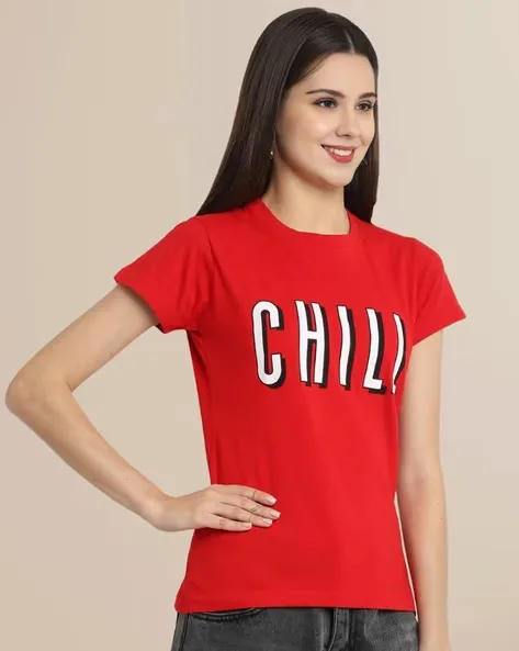 473Wx593H-702295568-red-MODEL3.webp Women Graphic Print Regular Fit T-Shirt - Image 1